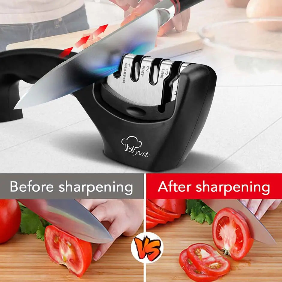 Knife Sharpener 4 Stages In 1 Professional Whetstone Kitchen Sharpening Stone Diamond Fine Scissors Grinder Chef Honing Tool