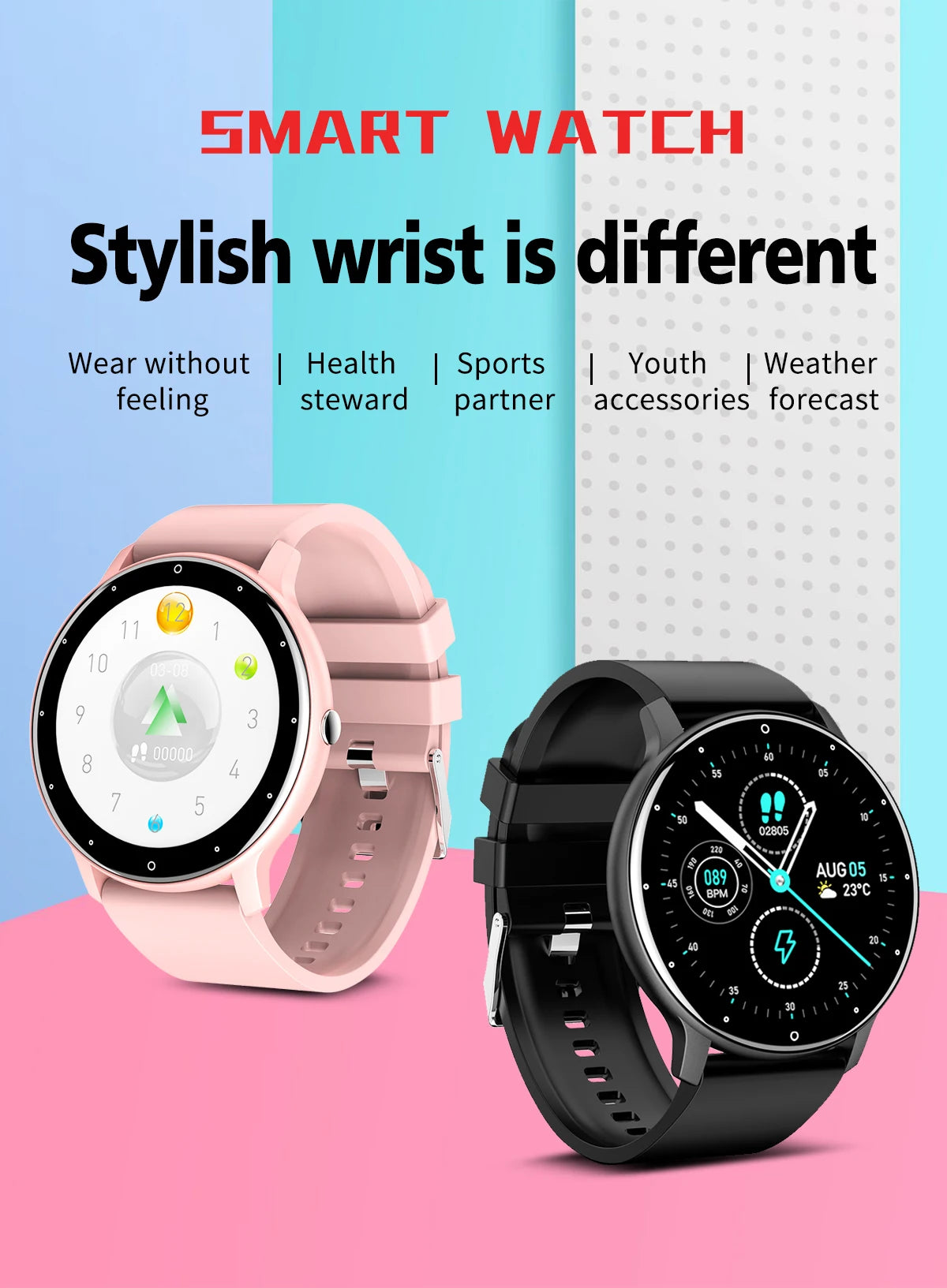 LIGE 2024 Smart Watch Women Men Lady Gift Sport Fitness Watches Heart Rate Monitor Waterproof Smartwatch For Xiaomi Android IOS