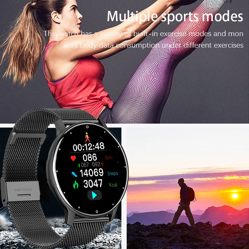 LIGE 2023 Smart watch Ladies Full touch Screen Sports Fitness watch IP67 waterproof Bluetooth For Android iOS Smart watch Female