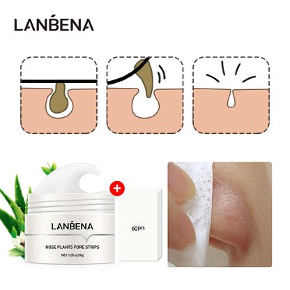 LANBENA New Style  Blackhead Remover Nose Mask Pore Strip Black Mask Peeling  Black Deep Cleansing Skin Care Beauty Health