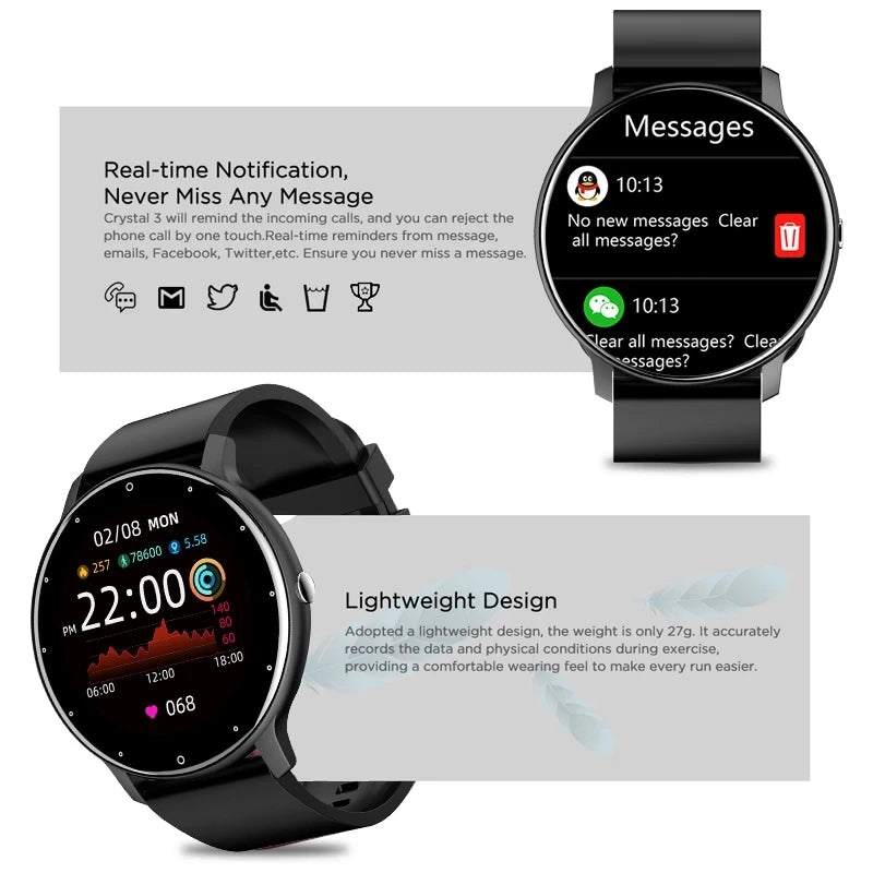 LIGE 2024 reloj inteligente para mujer, hombre, regalo para mujer, relojes deportivos para Fitness, Monitor de ritmo cardíaco, reloj inteligente resistente al agua para Xiaomi Android IOS