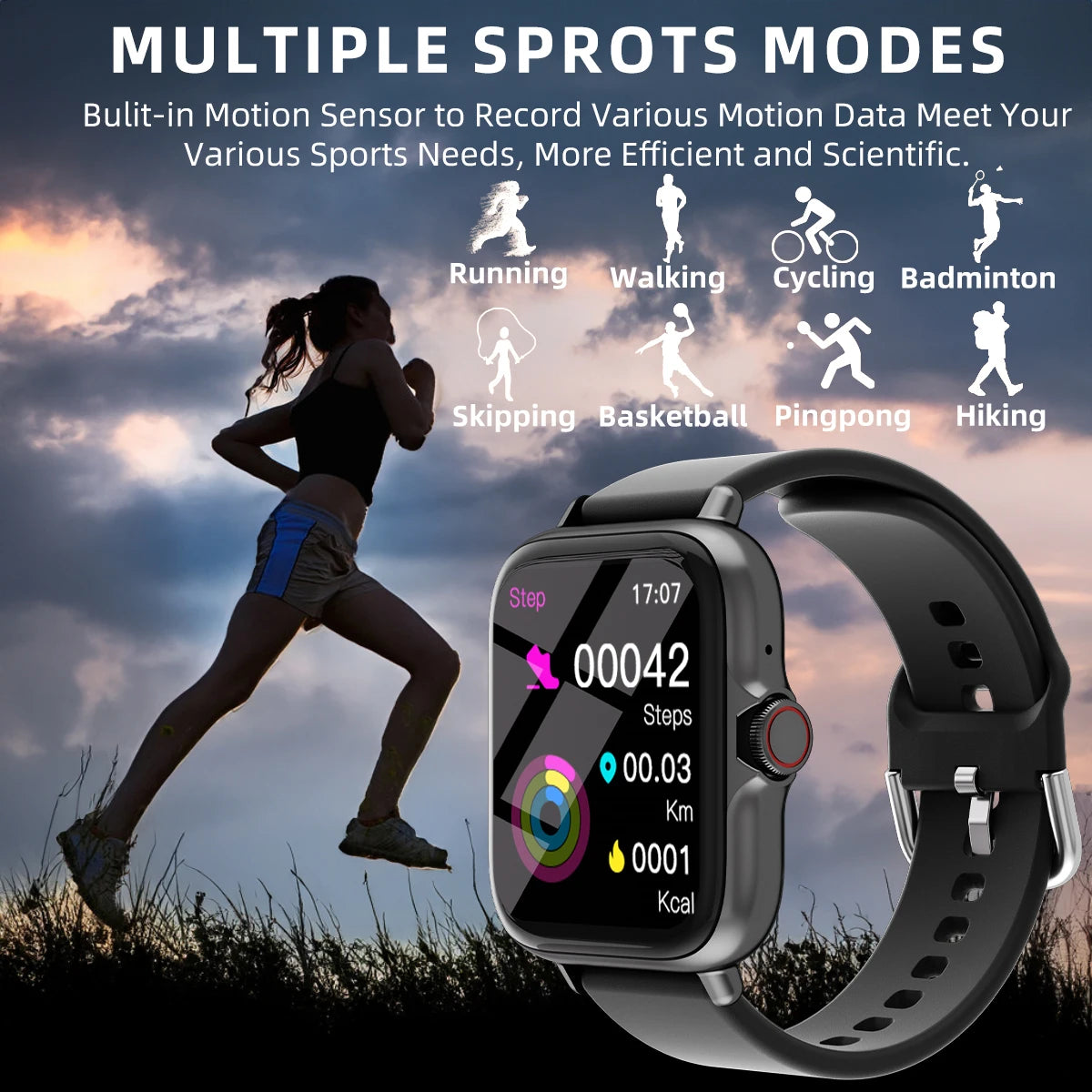 Smart Watch with Message Answer Call Sleep Monitoring Sports Pedometer Information Alerts For iPhone Android