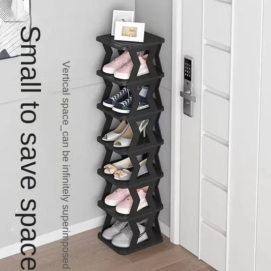 Shoe Rack Folding Simple Shoe Rack Door Corridor Narrow Shoe Cabinet Student Dormitory Storage Finishing Shoe Rack