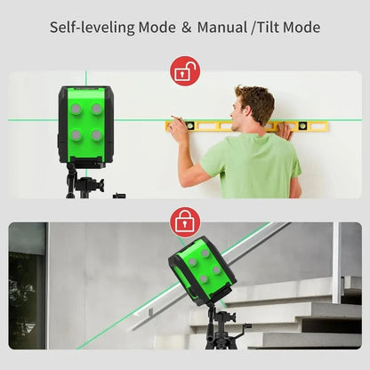 HILDA 2/5 Lines 360 Automatic Leveling Level Construction Tool Equipment Green Light Cross Laser Level