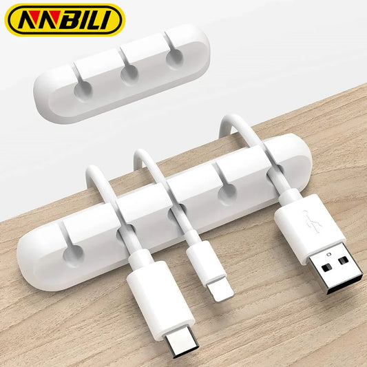 NNBILI Cable Holder Clips Cable Organizer Silicone USB Cable Winder Management Clips Self Adhesive for Mouse Keyboard Headset