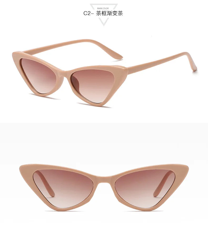 Sunglasses Triangle Fashion Women's Luxury Cat Eye  Vintage Design UV400 Sun Glasses Unisex Classic Small Outdoor Goggle Shades