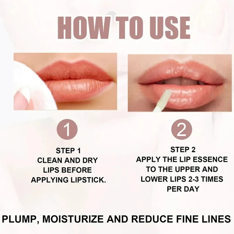 Lip Plump Serum Verhoogt de elasticiteit van de lippen Direct volume gevend Essentiële olie Vermindert fijne lijntjes Hydraterend Voedend Sexy lippenverzorging