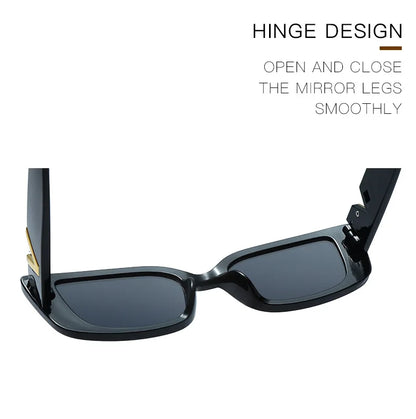 Sunglasses Retro Rectangle  Women Brand Designer Vintage Small Frame Luxury V Sun Glasses Ladies Classic Black Square