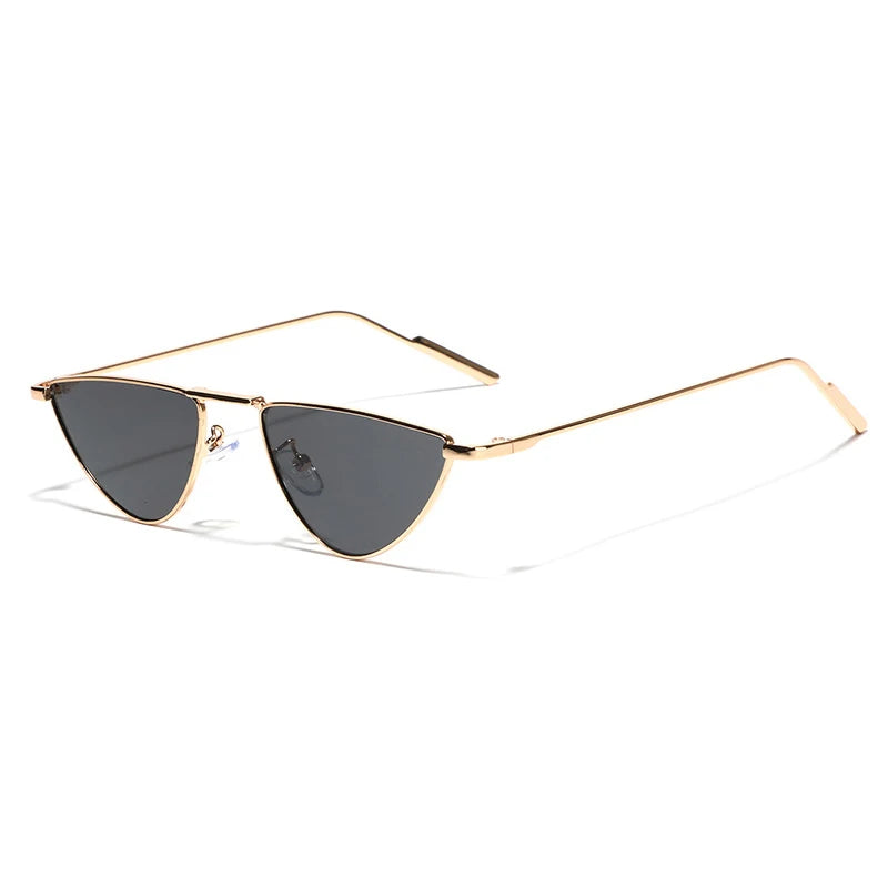 New Triangle Cat Eye Sunglasses Vintage Alloy Sun Glasses Women Unique Elegant black gold Shades Oculos Feminino 2024 Summer