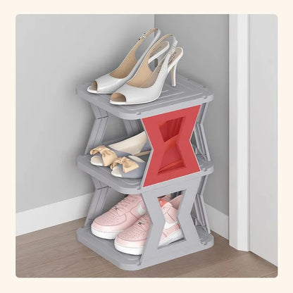 Shoe Rack Folding Simple Shoe Rack Door Corridor Narrow Shoe Cabinet Student Dormitory Storage Finishing Shoe Rack