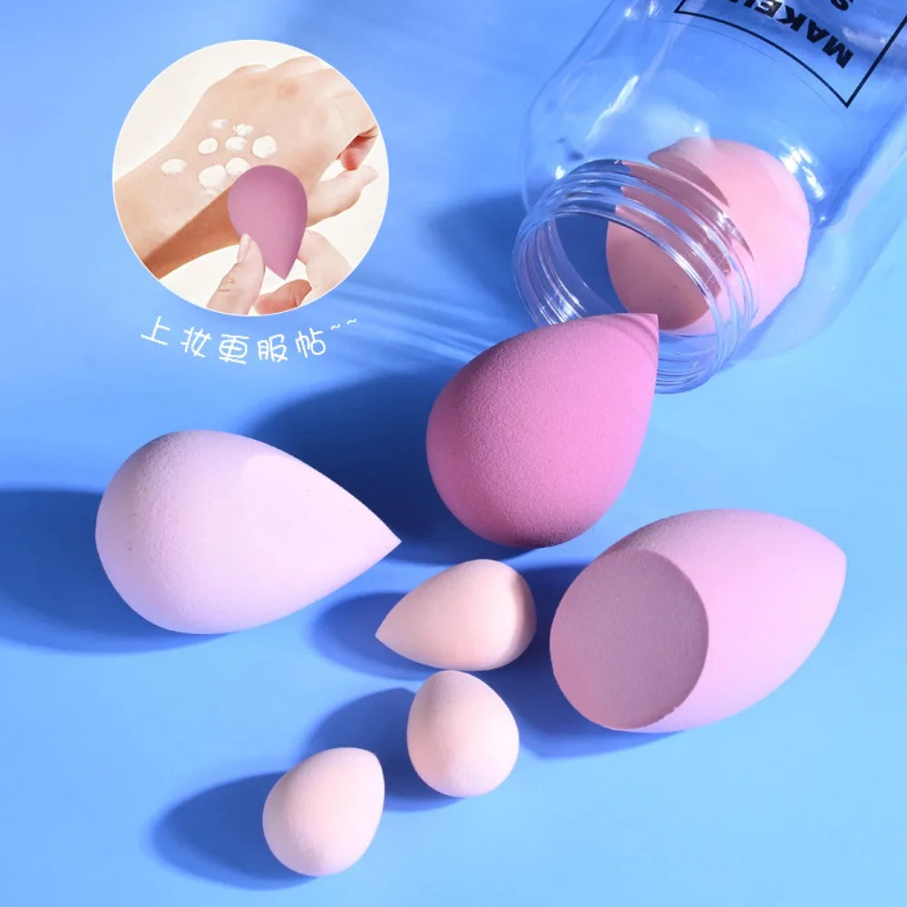 Makeup Sponge Blender Beauty Egg with Storage Bottle Cosmetic Puff Foundation Sponges Powder Puffs Make Up Accessories 12/14Pcs