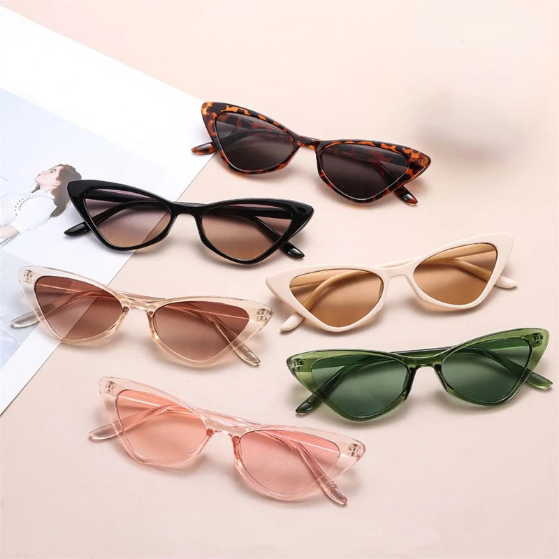 Sunglasses Triangle Fashion Women's Luxury Cat Eye  Vintage Design UV400 Sun Glasses Unisex Classic Small Outdoor Goggle Shades