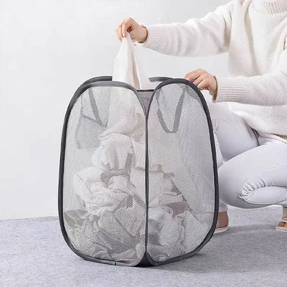 Mesh Pop-up wasmand, wasmand, opvouwbare opbergmand voor vuile was, opbergmand met grote capaciteit