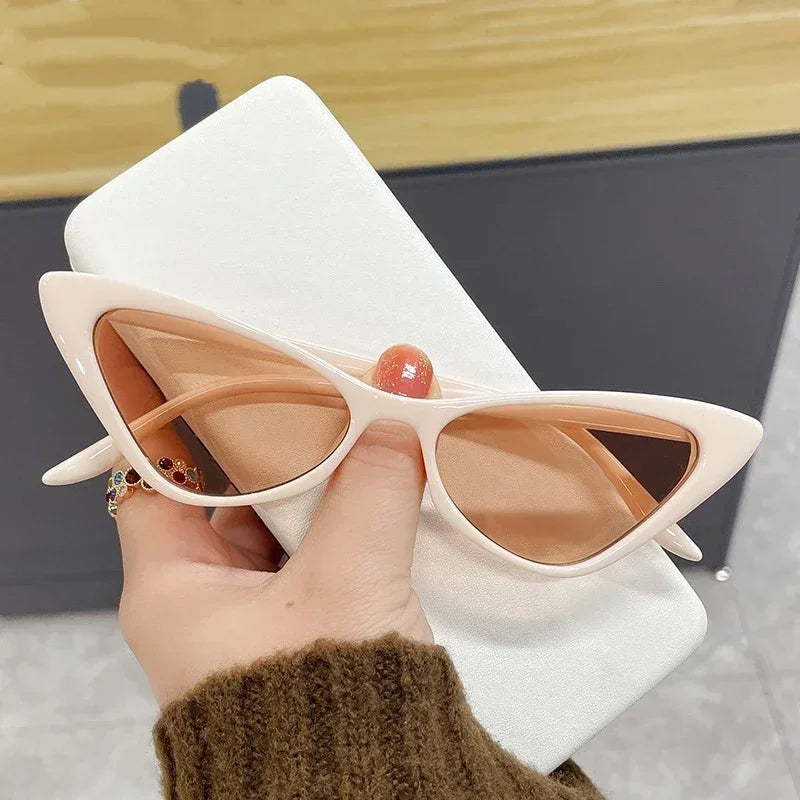 Sunglasses Triangle Fashion Women's Luxury Cat Eye  Vintage Design UV400 Sun Glasses Unisex Classic Small Outdoor Goggle Shades