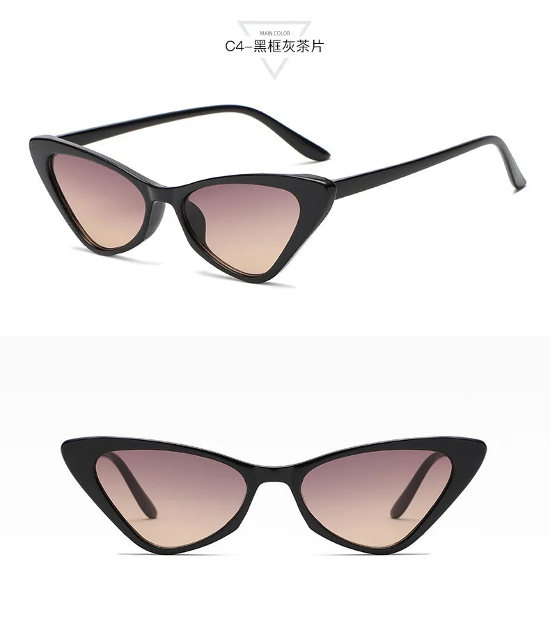 Sunglasses Triangle Fashion Women's Luxury Cat Eye  Vintage Design UV400 Sun Glasses Unisex Classic Small Outdoor Goggle Shades