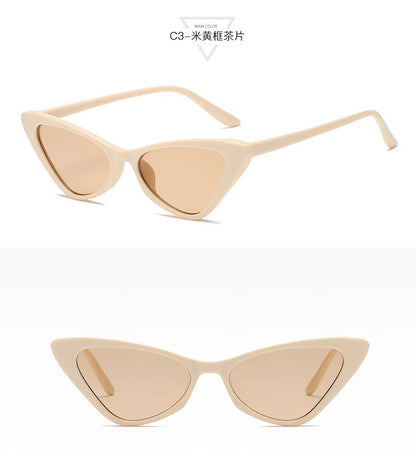 Sunglasses Triangle Fashion Women's Luxury Cat Eye  Vintage Design UV400 Sun Glasses Unisex Classic Small Outdoor Goggle Shades