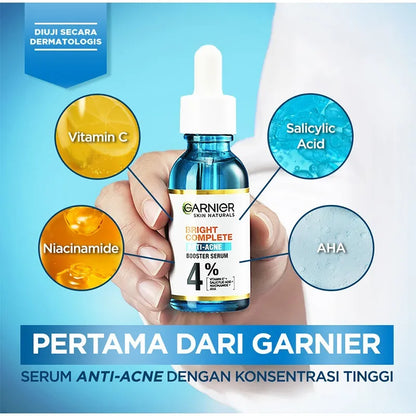 Garnier Whitening Essence 30ml Removes Acne Marks Comedones Blackheads Facial Repair Serum Shrinks Pores Moisturizes Essence