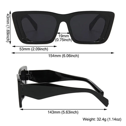 Sunglasses Woman Fashion Square Vintage Cat Eye Design Sun Glasses Female Male Personality Cool Retro Black Cateye Oculos