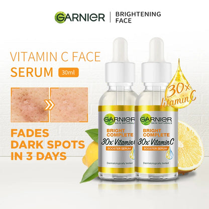 Garnier Bright Complete 30x Vitamin C Niacinamide Booster Serum Whitening Skin Tone Essence Fade Acne Mark Beauty Products 30ml