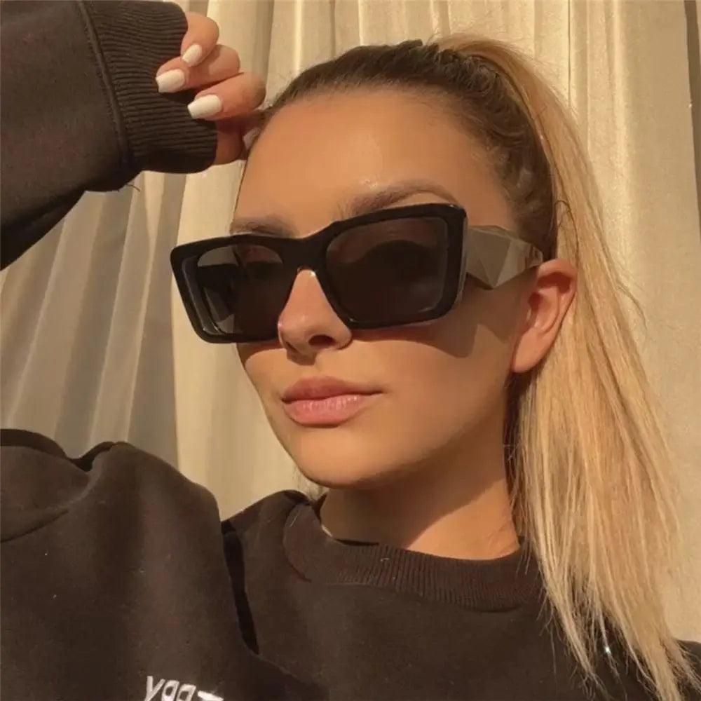 Sunglasses Woman Fashion Square Vintage Cat Eye Design Sun Glasses Female Male Personality Cool Retro Black Cateye Oculos