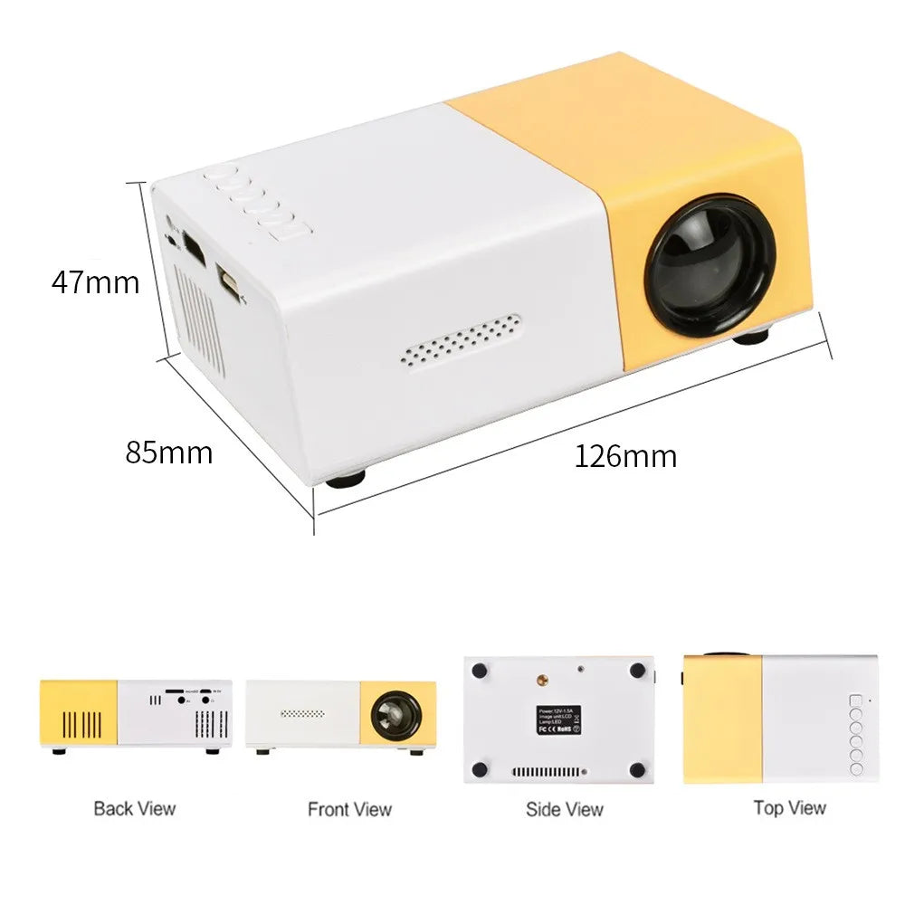 YG300 Mini LED Projector Yg300 Upgraded Version 1000 Lumen 320x240P HDMI-compatible USB Audio Home Media Player Beamer