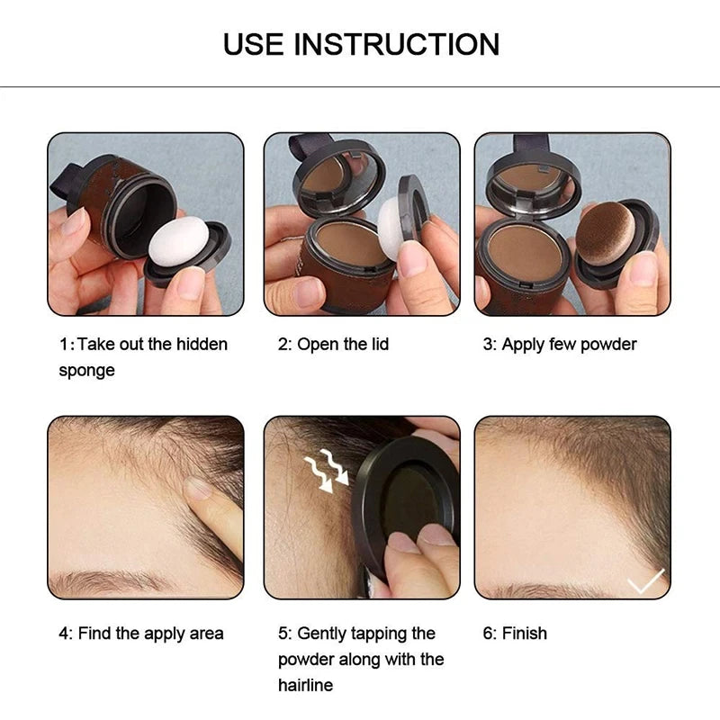 Color Hair Line Powder Black Root Up Natural Instant Waterproof Hairline Shadow Concealer Coverage Paint Repair Fill In Hair